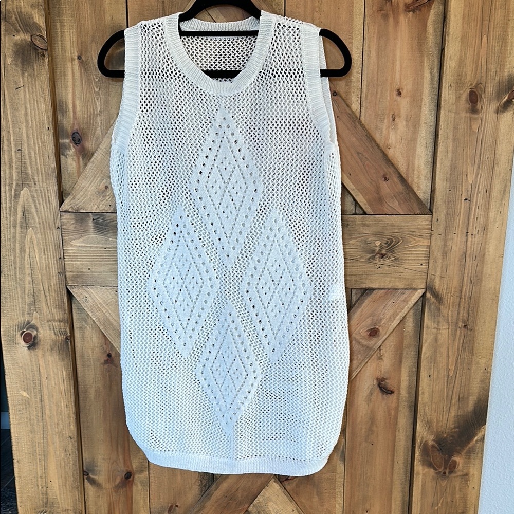 White Sleeveless Knit Dress